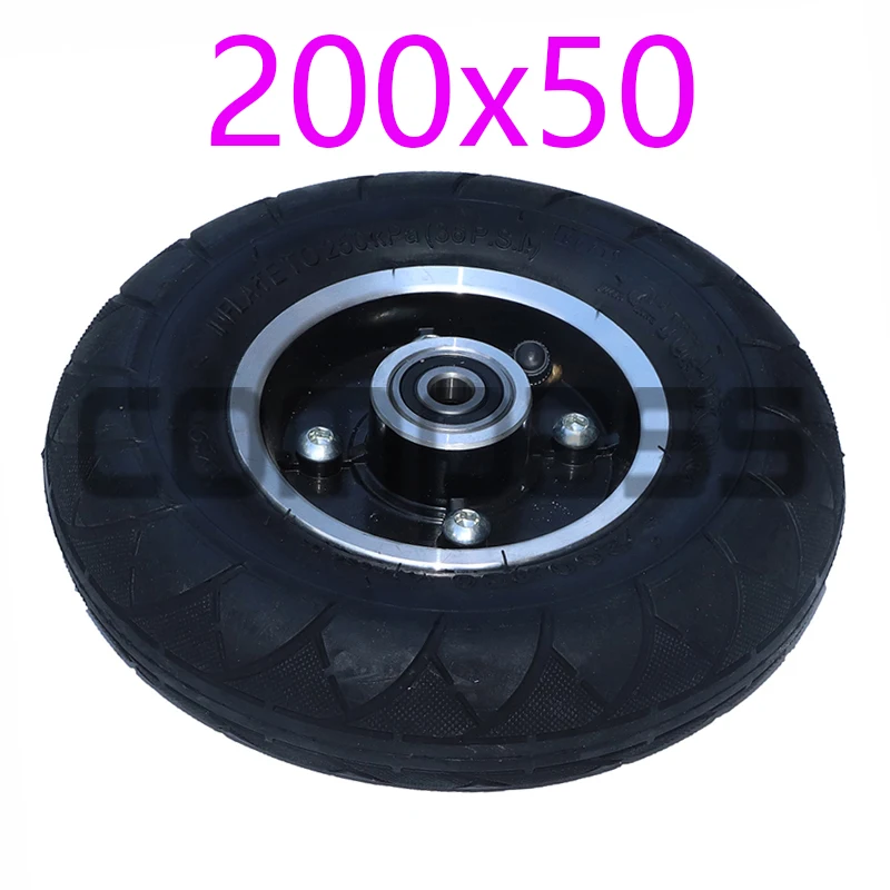

200*50Electric Scooter Tyre With Wheel Hub8" Scooter 200x50 Tyre Inflation Electric Vehicle Aluminium Alloy Wheel Pneumatic Tire