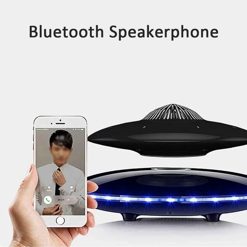 

Smart UFO LED Night Light Levitating With Bluetooth Speaker Magnetic Levitation Bass Stereo Wireless Charging Desk Lamps