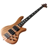 hickory wood top ashwood 4 string bass guitar neck through active solid ashwood back and side electric bass guitar