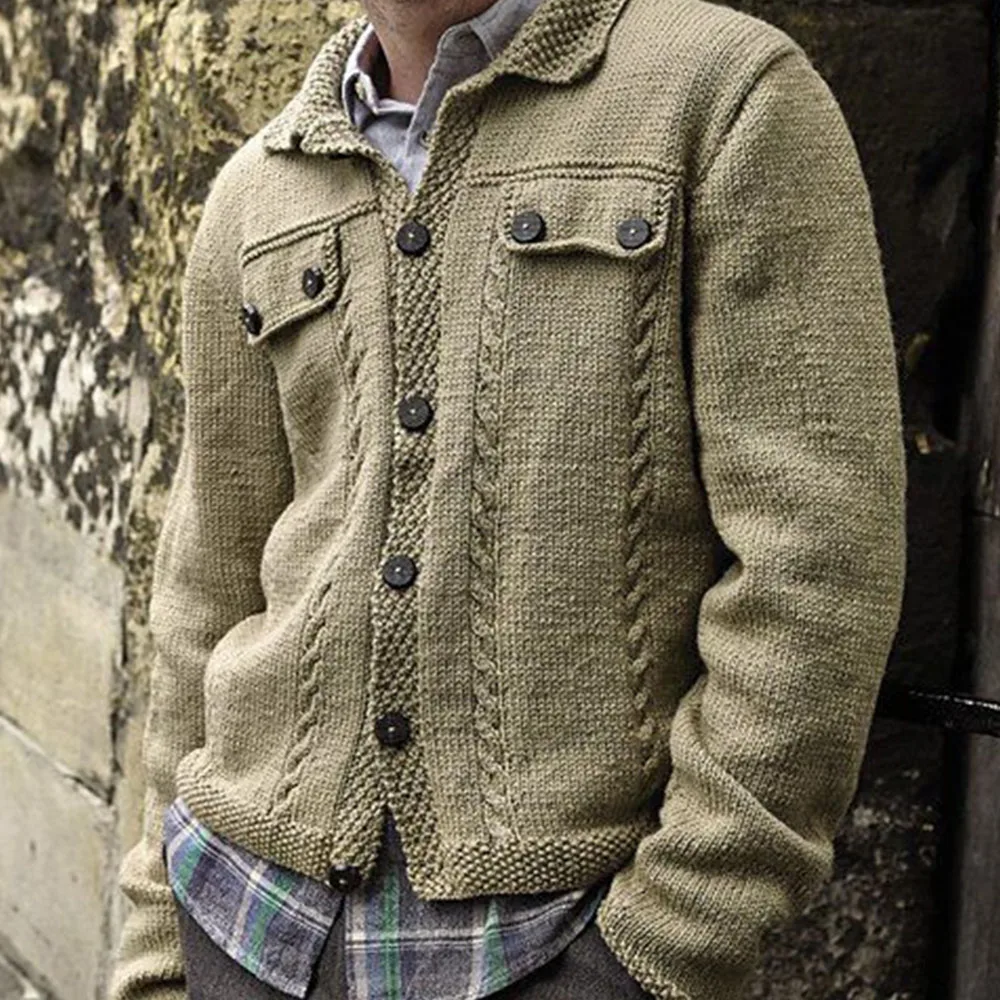 

Autumn New Style Knitted Men's Cardigan Vest Fashion Men Sweater Design Hand-knitted Knitted Pattern Casual Street Wear Male