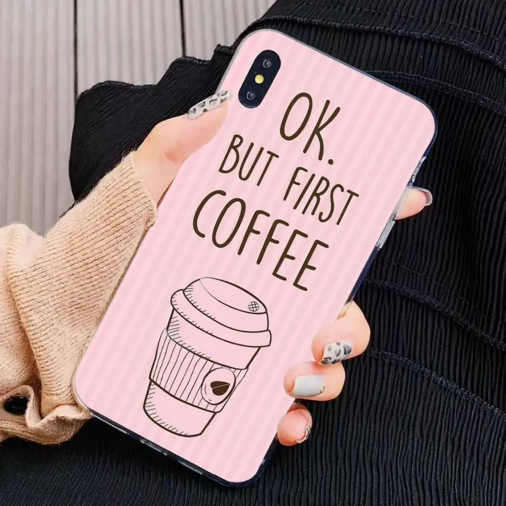 OK First coffee book girl For Xiaomi Mi A1 A2 A3 5X 6X 8 9 9t Lite SE Pro Max Mix 1 2 3 2S Stunning Silicone Phone Case | Мобильные
