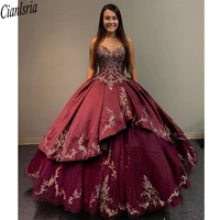 lace beaded burgundy vintage quinceanera dresses sweetheart ball gown prom dresses satin tulle evening party sweet 16 dress