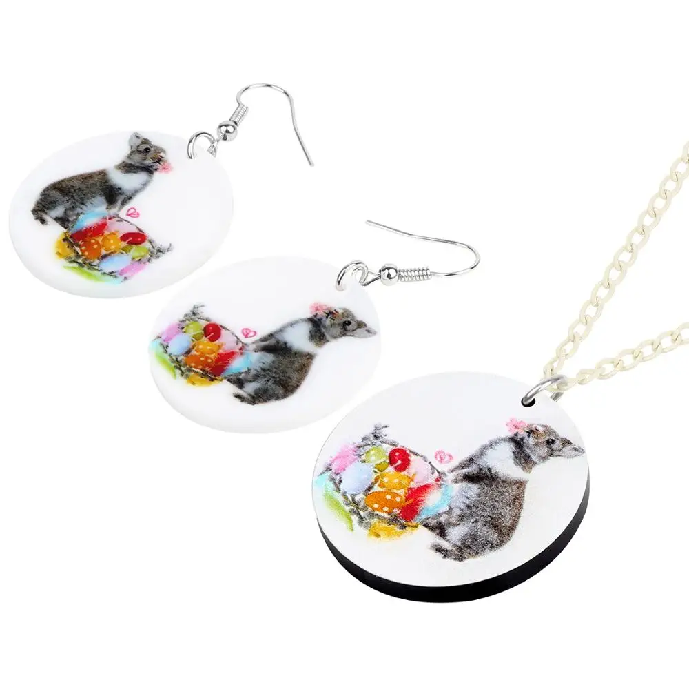 ARWA акриловые круглые пасхальные яйца заяц кролик Ювелирные наборы большие