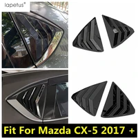 lapetus car rear window quarter louver shutter side vent black carbon fiber look plastic cover trim for mazda cx 5 2017 2022