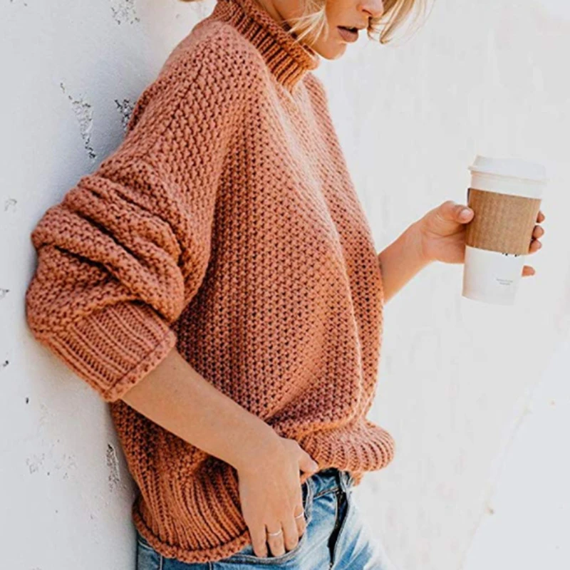 

Autumn Winter Women Sweaters Ladies Knittwear Long Sleeve Casual Knitted Sweater Turtleneck Pullovers Female Winter Sweater 2020