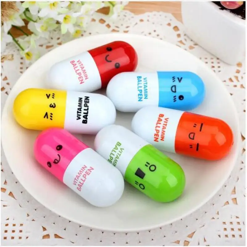 

Cute Student Supplies, Kawaii Retractable Blue Ink Capsule Ballpoint Pen, Creative Stationery Student Gifts