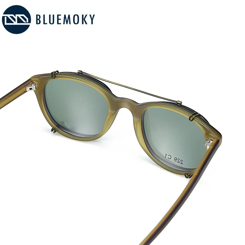Мужские поляризационные солнцезащитные очки BLUEMOKY с металлической оправой в