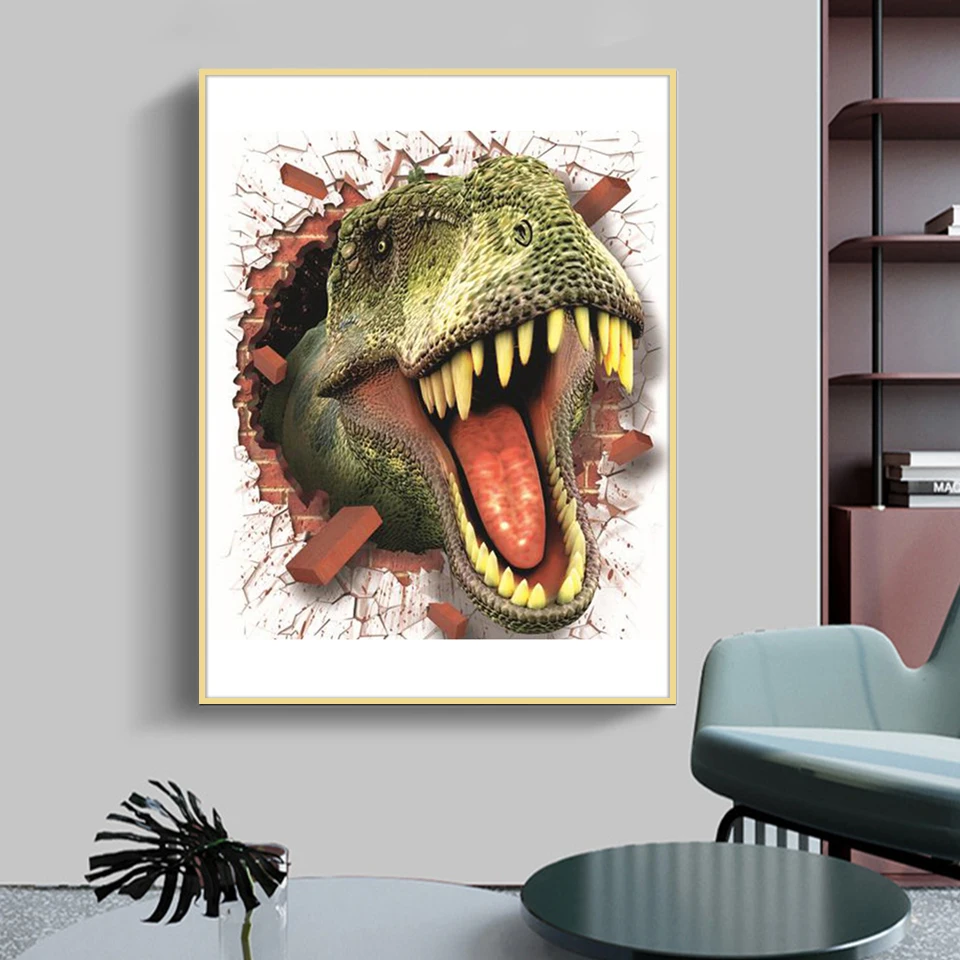 Полный 5D Diy Daimond картина &quotс рисунком динозавра из мультфильма&quot 3D алмазов