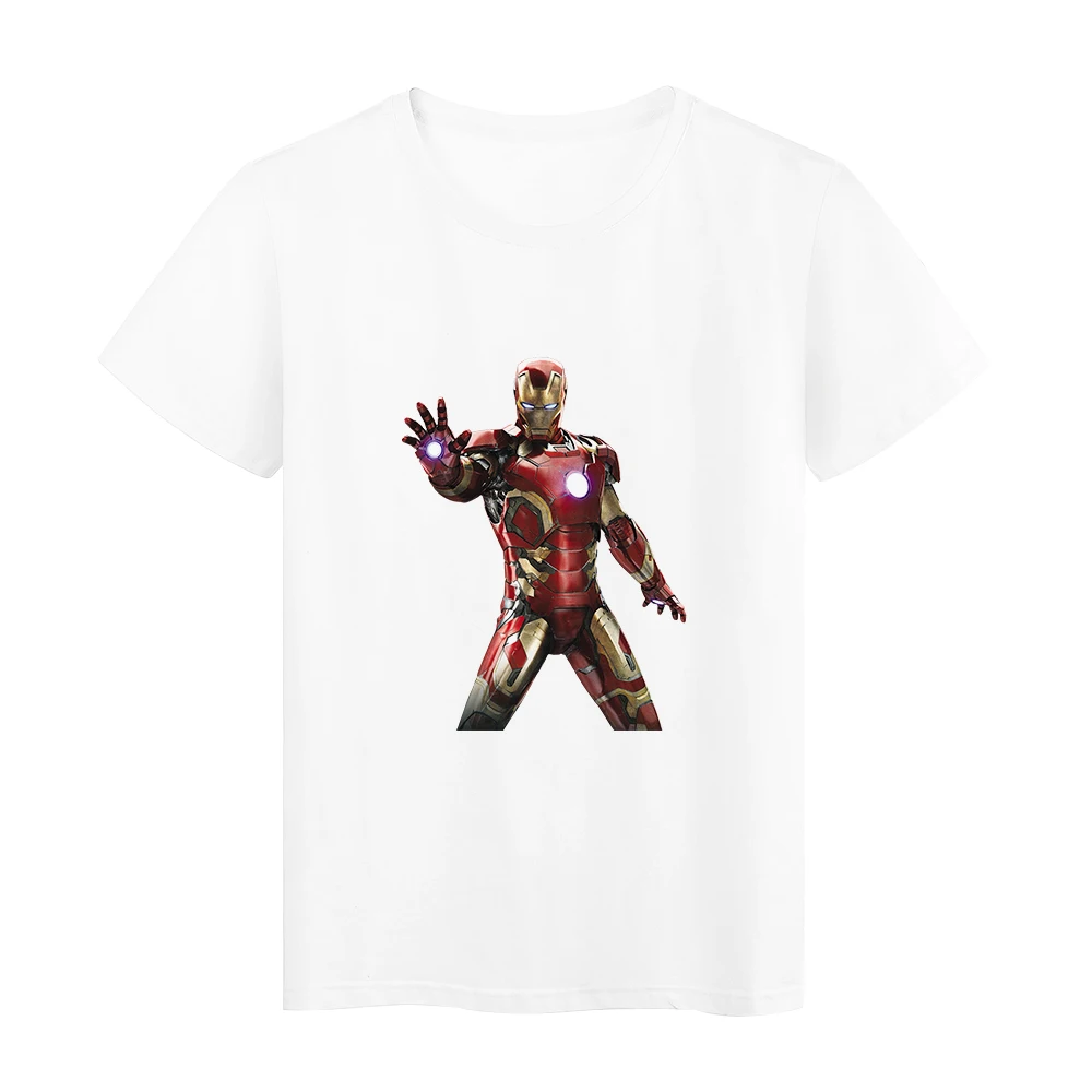 

Disney Marvel Iron Man Printing T-shirt Women Short Sleeve Clothes Harajuku Hipster Tops Unisex Tees I am Cool Tshirt Dropship