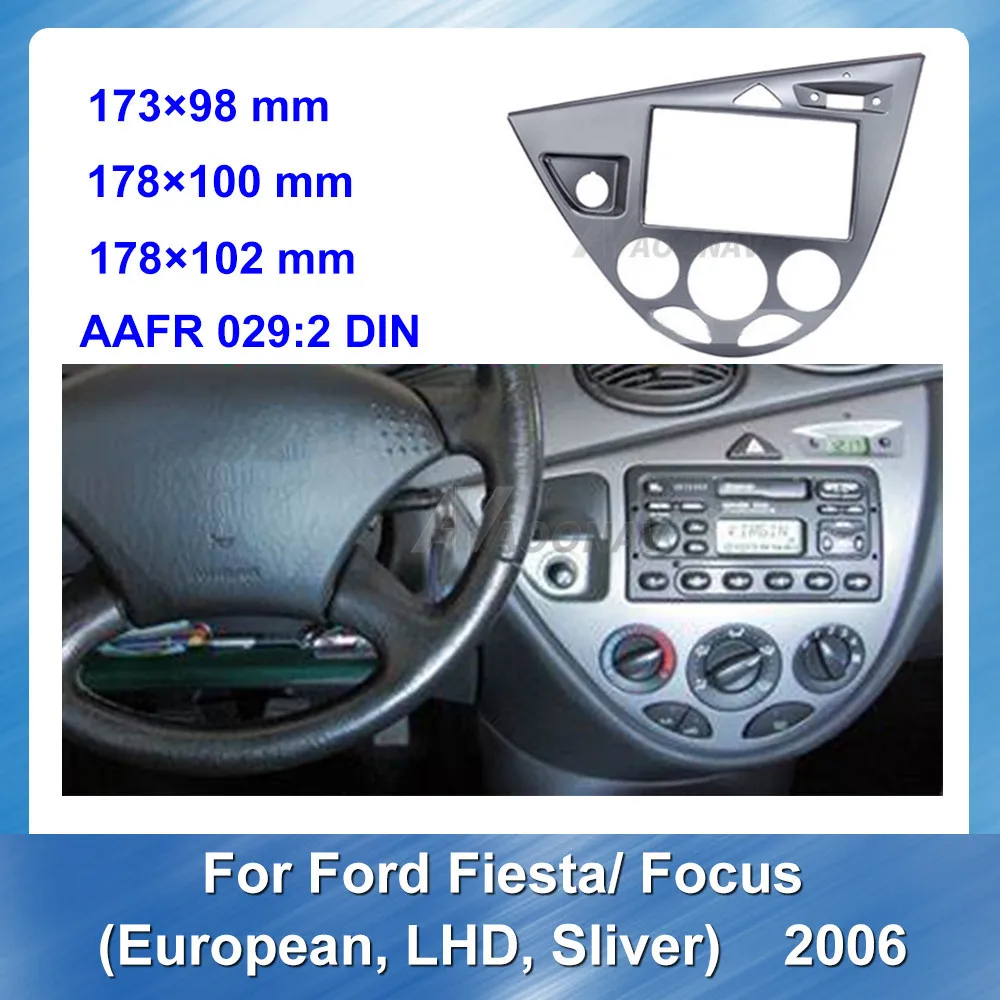 Двойная Din Автомобильная радиоустановка Fascia Для Ford Fiesta Focus Европейская LHD