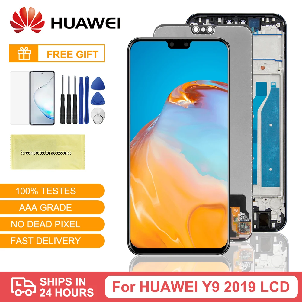 Y9 2019 сенсорный экран для Huawei ЖК рамка Enjoy 9 Plus JKM LX1 LX2 LX3 в сборе|Экраны мобильных