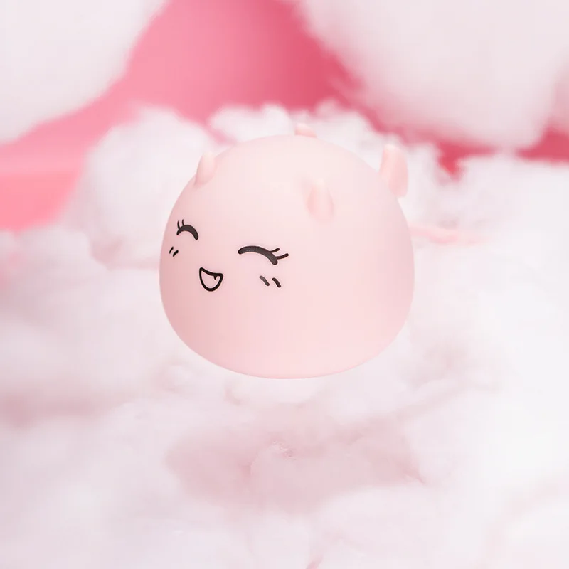 USB-Pink light USB маленький Дьявол Силиконовый светильник мультфильм теплое сердце милый воздушный контроль patted красочный, крутой ночник - Испускаемый цвет: USB-Pink light