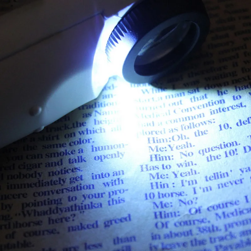 Ручной 40X лупа мини светодиодный акриловый Объектив Стекло Ювелир Лупа Петля с 2