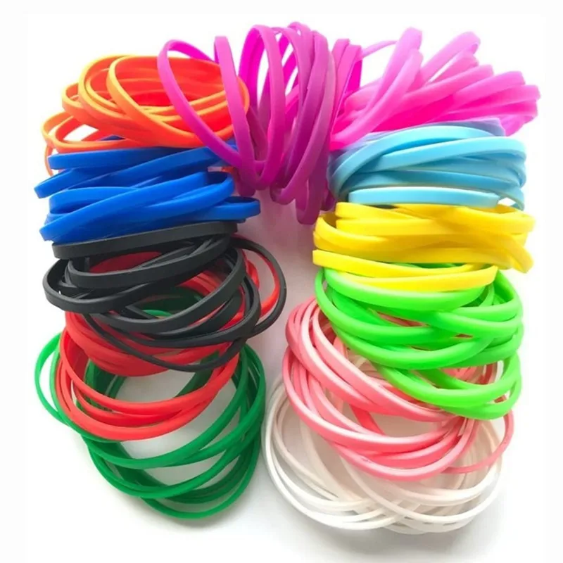 100 шт. 5 мм мужские и женские модные резиновые браслеты карамельных цветов