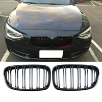samger 2pcs car glossly black dual line grille abs plastic front kidney grille for bmw 1 series 15 17 f20 f21grille accessories