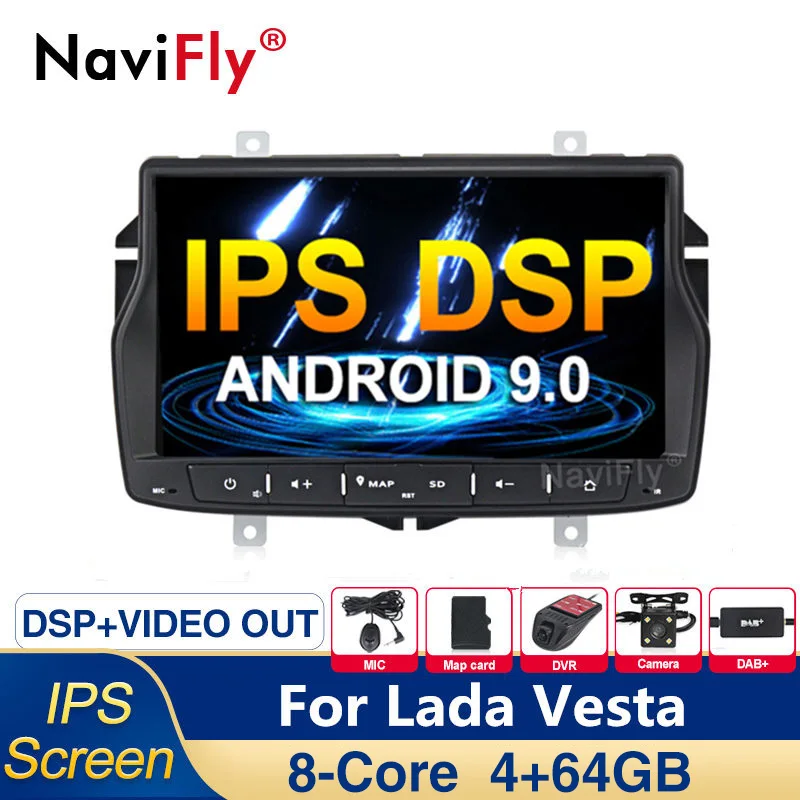 Бесплатная доставка! Ips DSP 8Core Android 9 0 Автомобильный gps для Lada Vesta 2015 2018 Радио Стерео