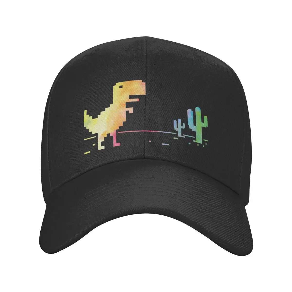 

Colorful Offline Dinosaur With Cactus Baseball Caps Men Women Sport Sun Hats Program Dad Adjustable Snapback Cap Golf Summer Hat