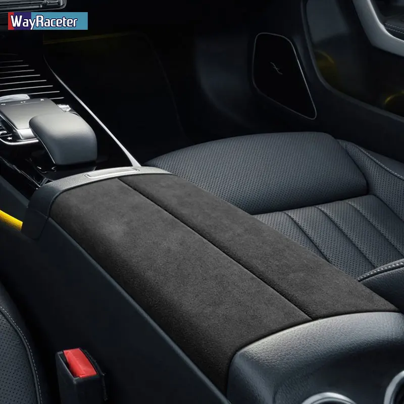Ultrasuede Wrap Car Armrest Box Panel Trim Sticker Cover For Mercedes Benz CLA Class C118 X118 W118 AMG 2020 2021 Accessories