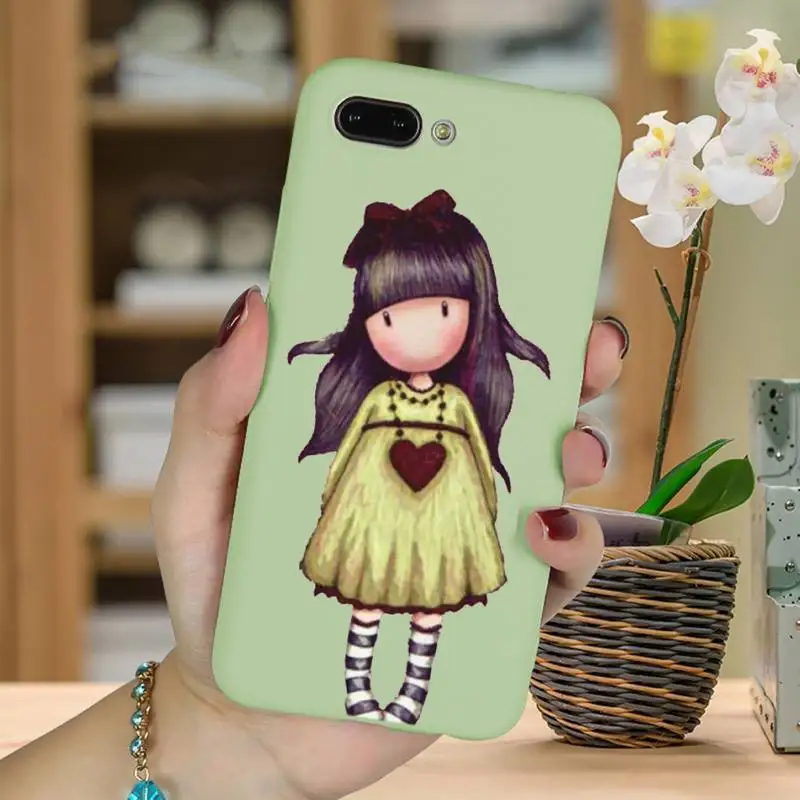 

Cartoon Girl Santoro Gorjuss Coque Shell s For Iphone 6 6s 7 8 Plus XR X XS XSmax 11 12 Pro Mini Max Candy Green Silicone Cover