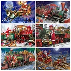 Одежда для сна из хлопка с рождественскими рисунками картина Алмазная Санта Клаус поезд украшения дома 5d Сделай Сам квадратные Стразы Рождественская Алмазная вышивка подарок