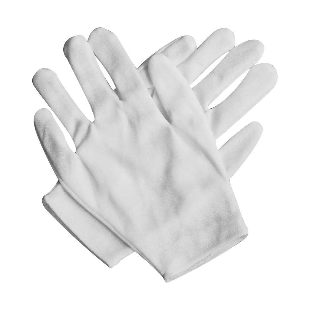 

Promotional Gloves Medium Thick White Cotton Sweat-proof Breathable Elastic White Gloves 20pc Isolate Pollution Outdoor Use