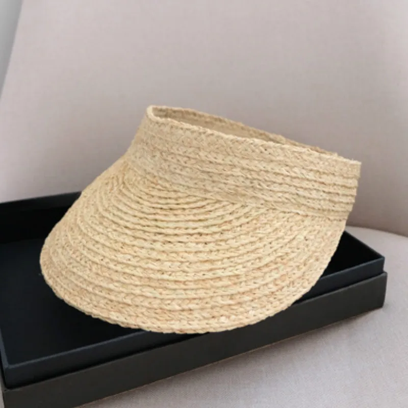Шляпа от солнца в Корейском стиле женская соломенный козырек рулоне дорожная