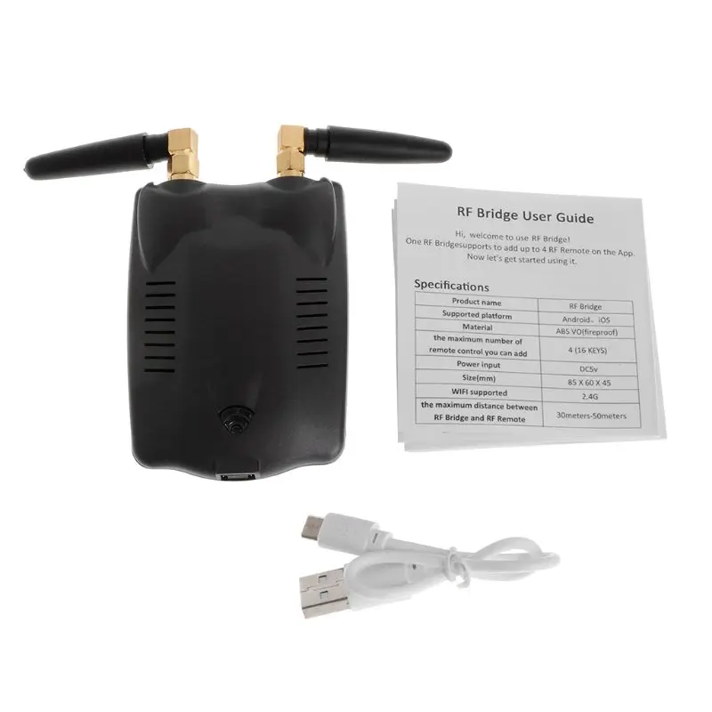 

RF Bridge User Guide WiFi-433HZ Wireless Smart Home Hub Curtain Blinds Garage Door Remote Controller R58A