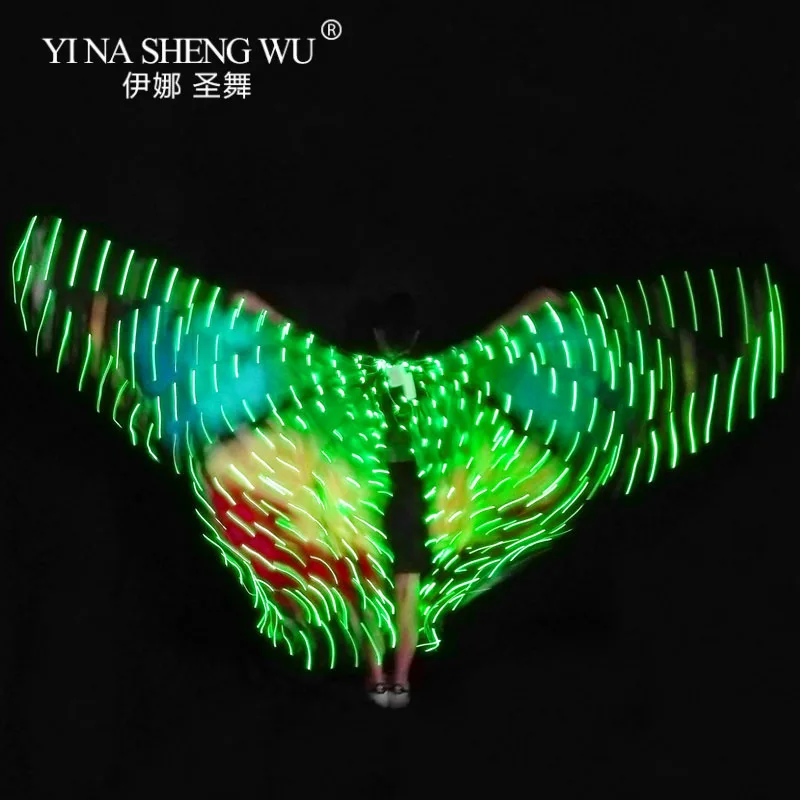 Women Belly Dance LED Wings Girl Wing Butterfly Halloween Cloak Stage Performance Accessories | Тематическая одежда и