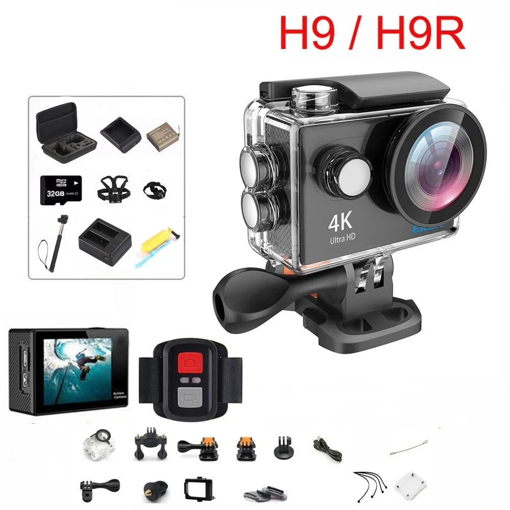 

Для экшн-камеры EKEN H9 / H9R Ultra HD 4K / 30fps WiFi 2,0 "170D Подводная Водонепроницаемая камера шлем Vedio Sport pro Cam