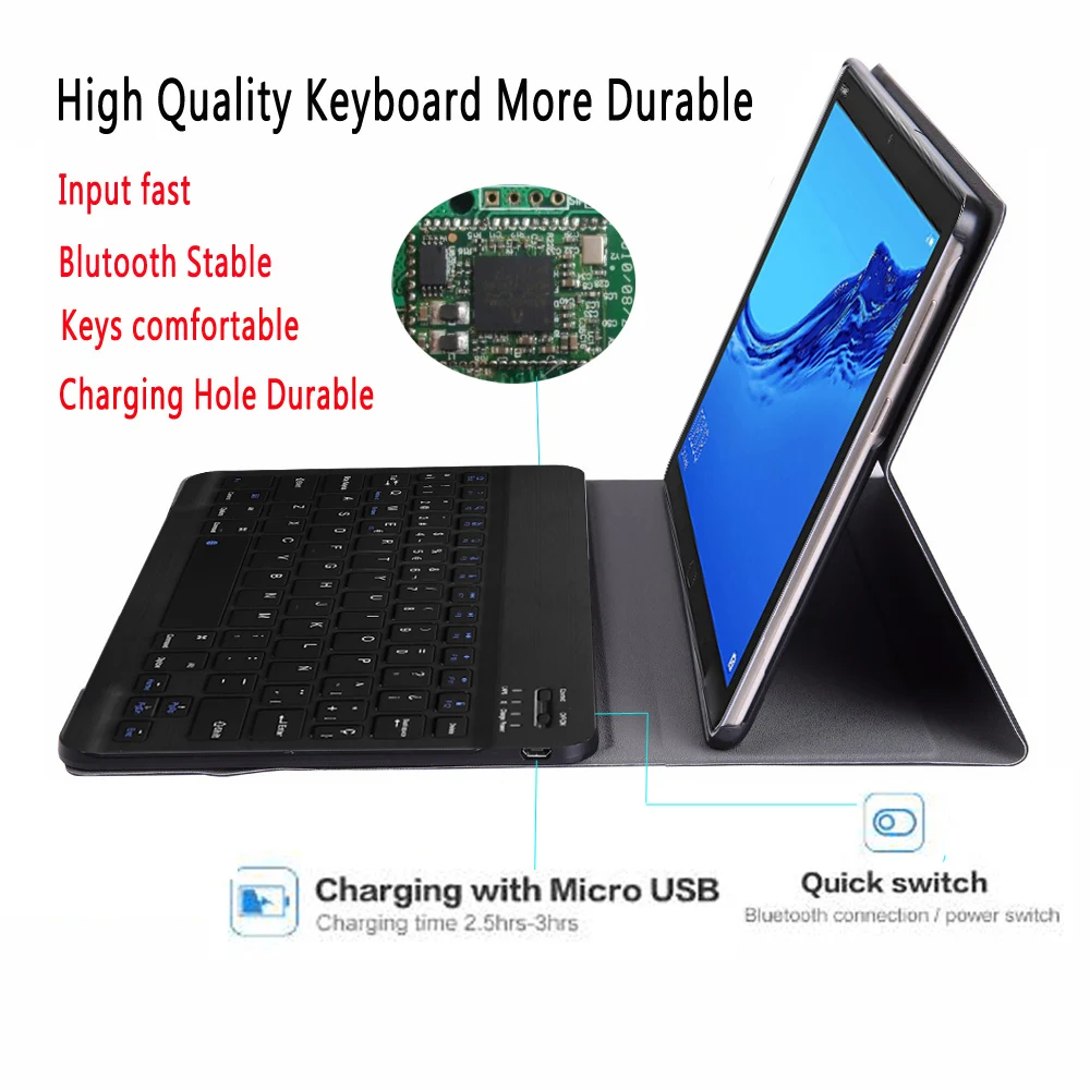 Чехол с испанской клавиатурой для Huawei Mediapad M5 Lite 10 1 BAH2 W09 W19 L09 чехол клавиатура