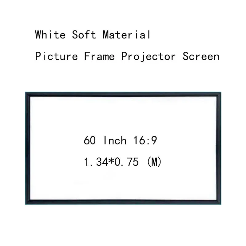 

Thinyou 60inch 16:9 Projection Screens Picture frame HD projector screen White Soft Material Ultra narrow 1CM frame Borde