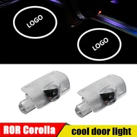 2pcs led door logo light for toyota corolla 2010 2018 toyota logo laser projector light ghost shadow light accessories