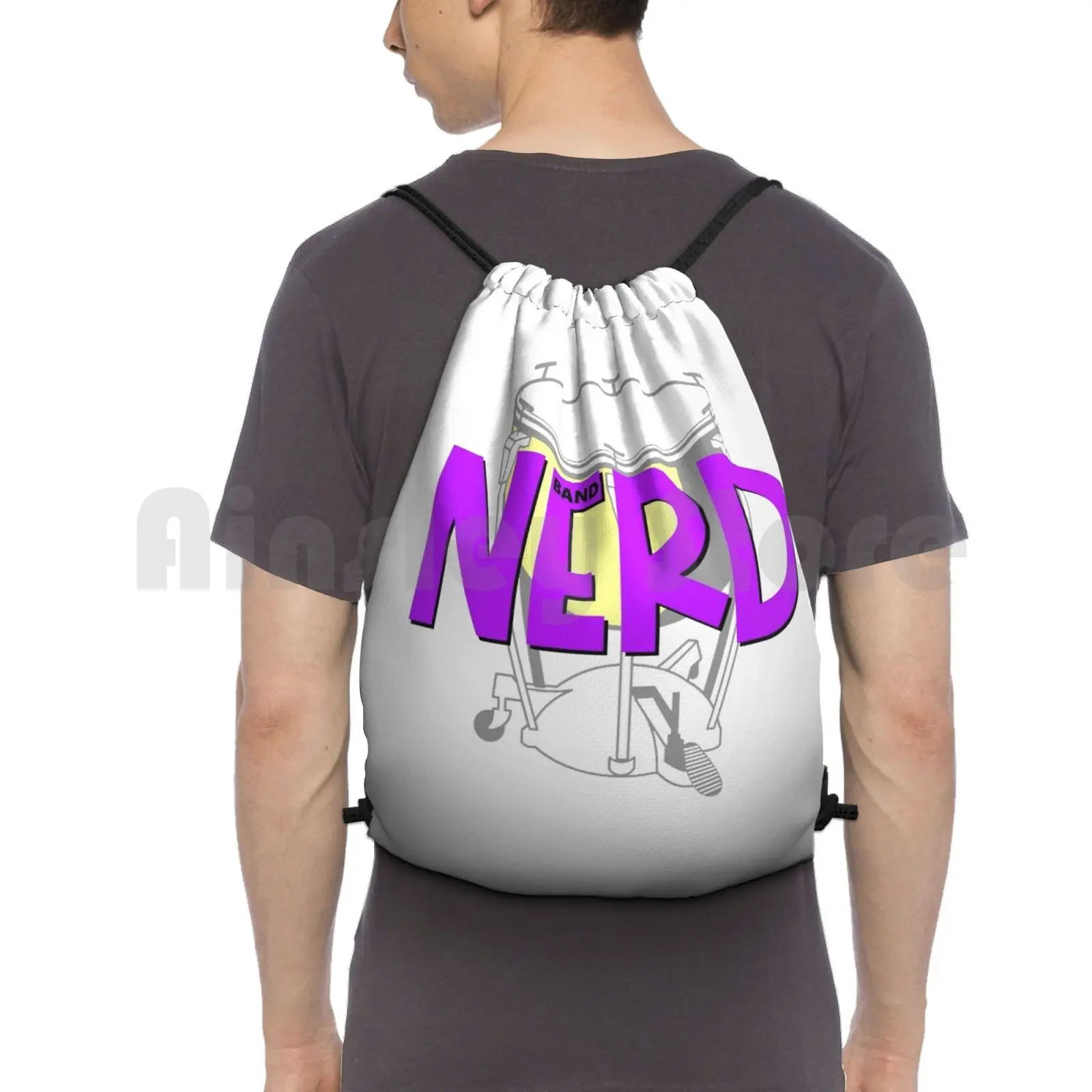 

Band Nerd-Timpani Backpack Drawstring Bags Gym Bag Waterproof Band Band Nerd Marching Band Marching High School Band High