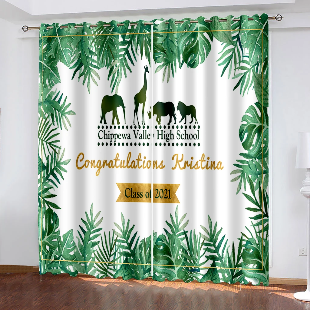 

Tropical Leaves Window Curtains Modern Living Room Curtain for Bedroom Home Decor Blackout Curtains Curtains for European