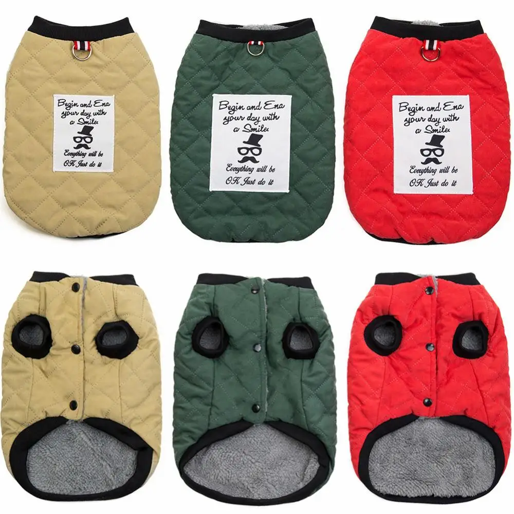 Жилет для собак куртка одежда ветрозащитная осень зима теплая пальто маленьких