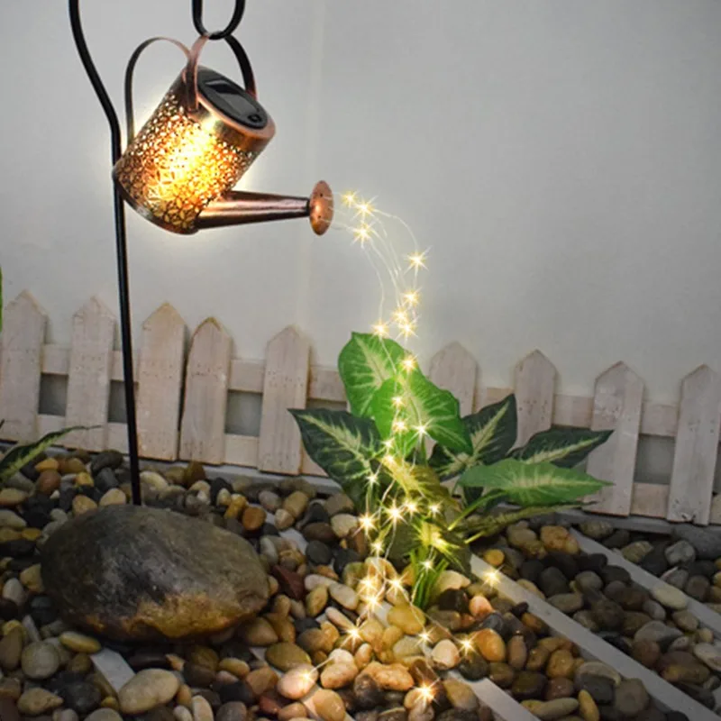 

Solar Decoration Stars Shower Garden Light Decoration Gardening Standing Watering Can String Lights Led Lamp Garden Decoration