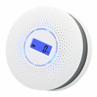 2 in 1 led digital gas smoke alarm co carbon monoxide detector voice warning sensor home security protection