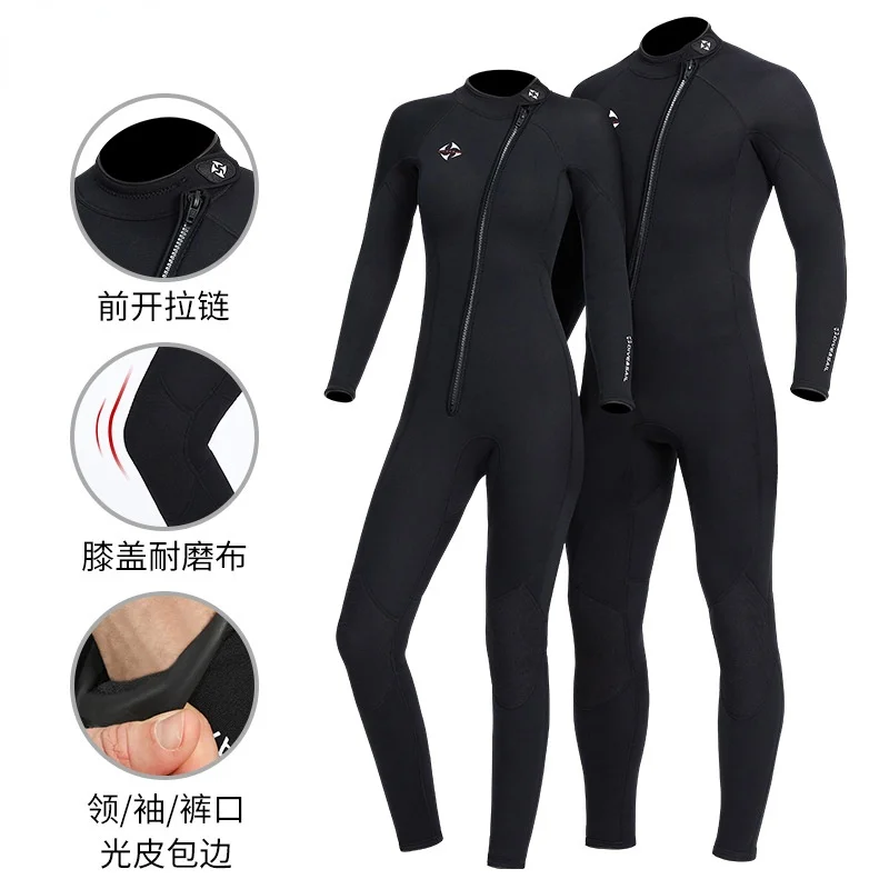 

Wetsuit Snorkeling Surfing One Piece Set 3MM Neoprene Men Women Scuba Diving Suit Deep Spearfishing Thermal Kayak Swimsuit