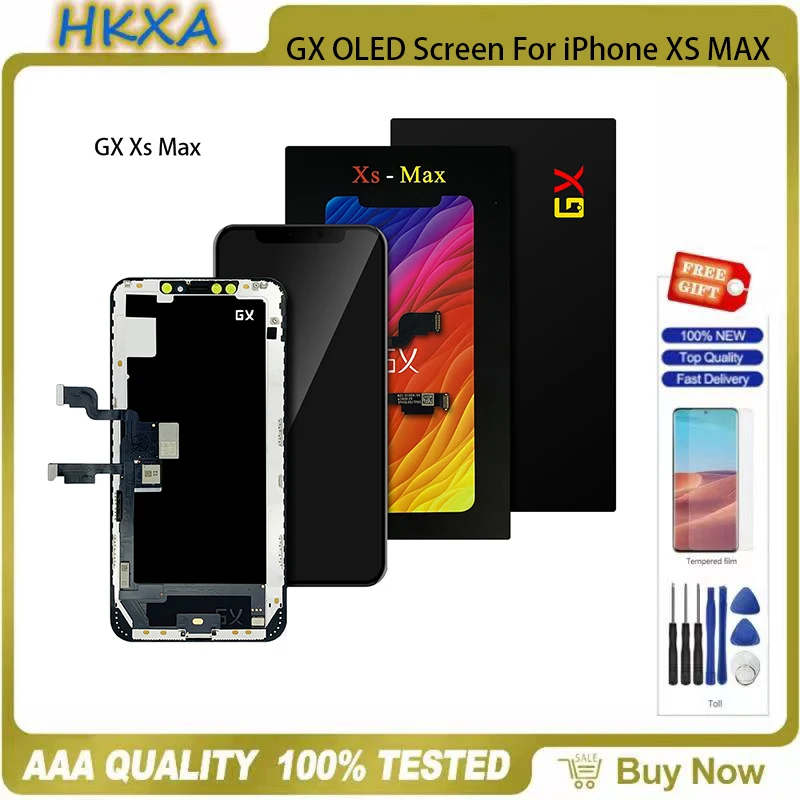 

GX OLED For iPhone X XS XsMax 11Pro LCD Display Touch Screen Digitizer Assembly Tested No Dead Pixel Replacement LCDs True tone