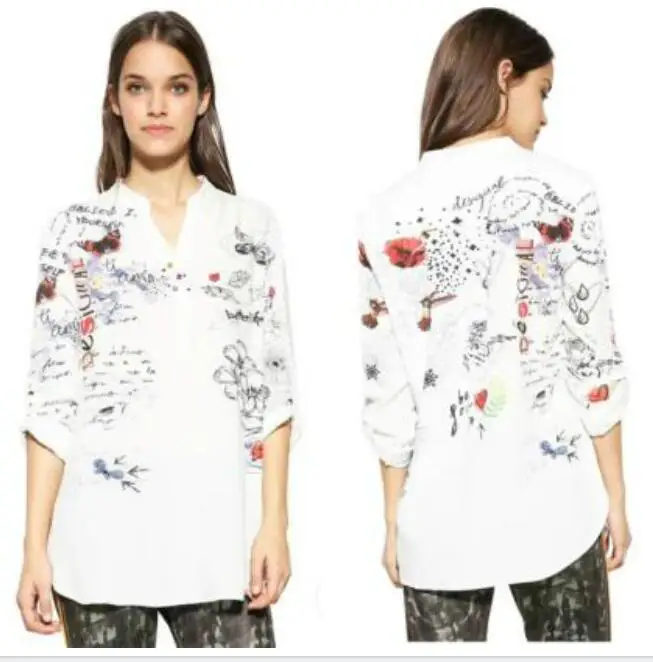 31 xs-xxl Различные принтованные Женские рубашки в Deg, Испания,(2 - Цвет: 31 xs-xxl