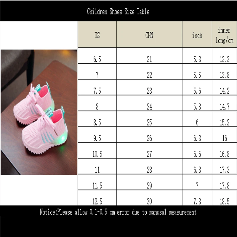 

LED light children's shoes 2020 spring new light shoes luminous shoes wild boy's and girl's shoes knitted face candy