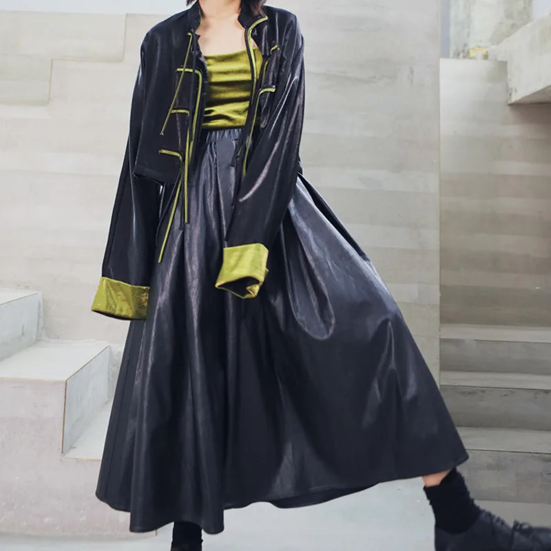 [LANMREM] Новинка 2020 года сезон весна модная длинная Плиссированная юбка из