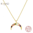 ROMAD ожерелье для женщин 925 стерлингового серебра ювелирные изделия в европейском и американском стиле Цветной циркония луна Ювелирные изделия, кулон, ожерелье для женщин