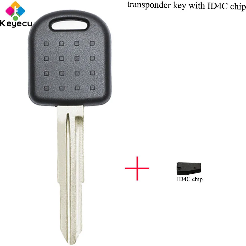 Запасной ключ зажигания KEYECU с чипом ID4C и левым необработанным лезвием брелок для