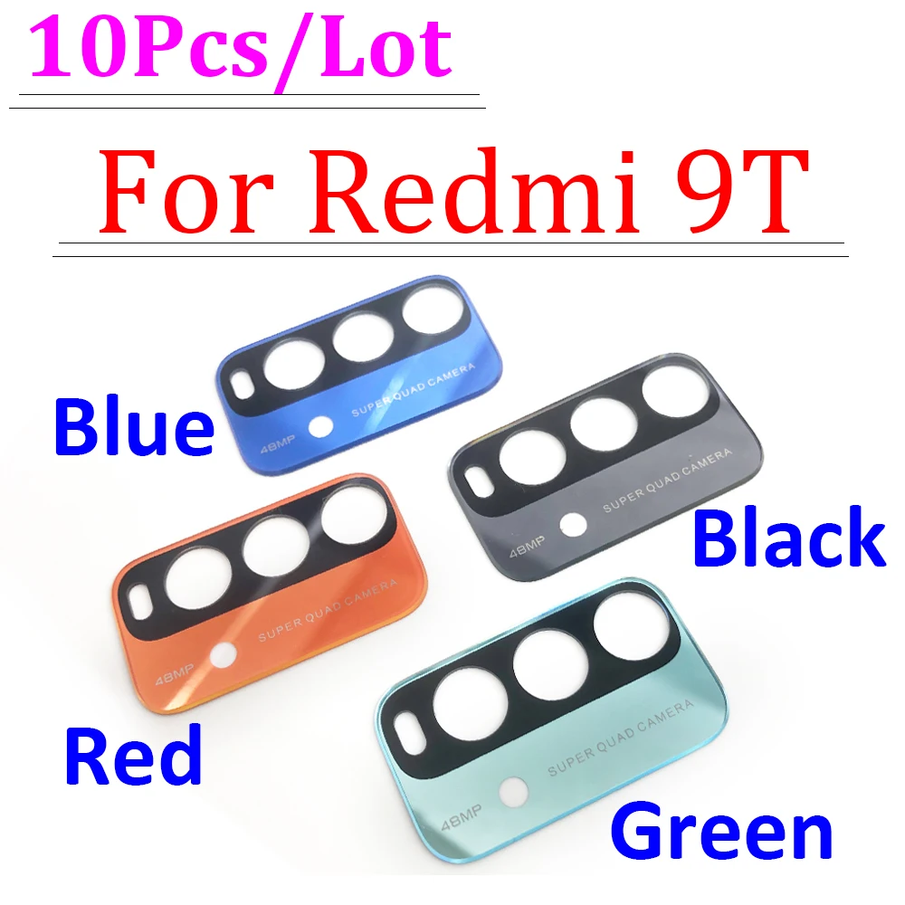 

10Pcs/Lot，Original New Camera Glass For Xiaomi Redmi 9T Rear Back Camera glass Lens With Ahesive Sticker