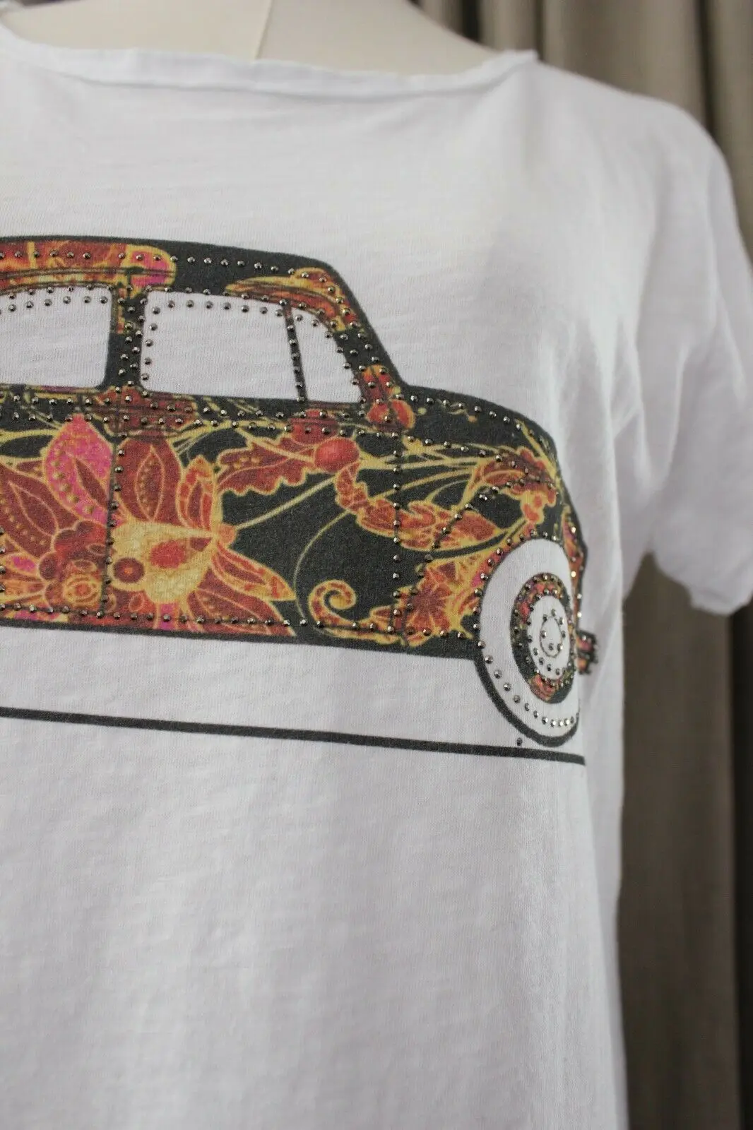 VW Beetle Retro Hippy Car Футболка с цветами 60 Peace And Love Flower Power Sixties Seventies Fashion Style Hippie|Блузки| |