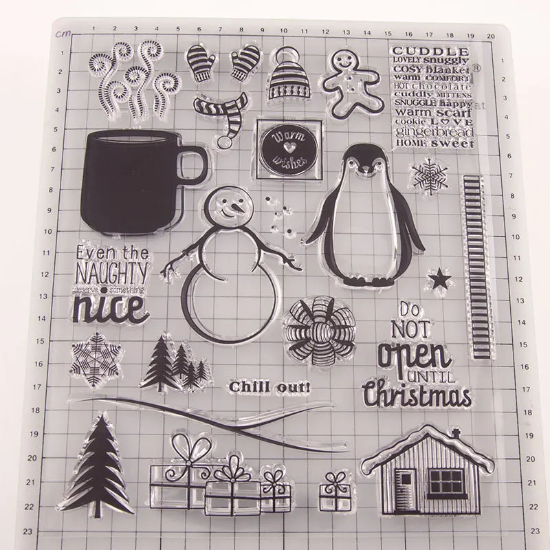 Рождественский дом снеговика дерево прозрачный значок для DIY