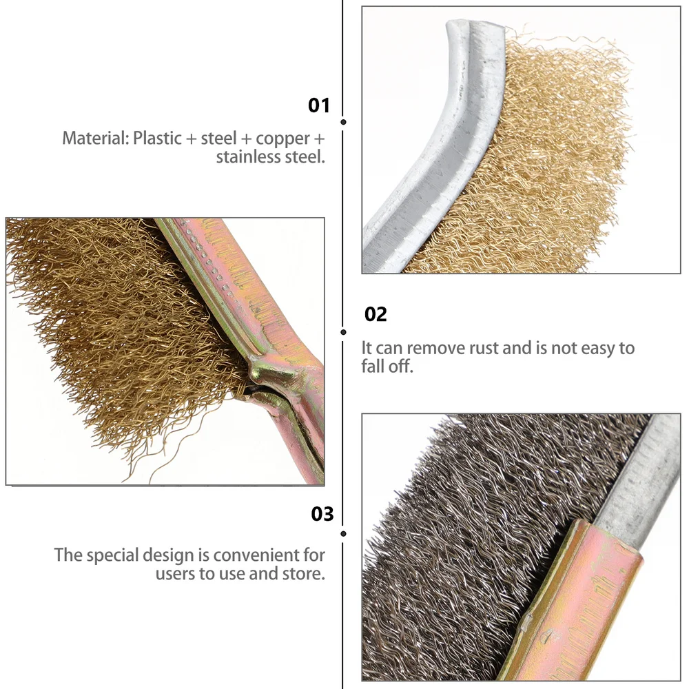 

6pcs Steel Wire Brushes De-rust Brushes Cleaning Brushes for Home Vehicle