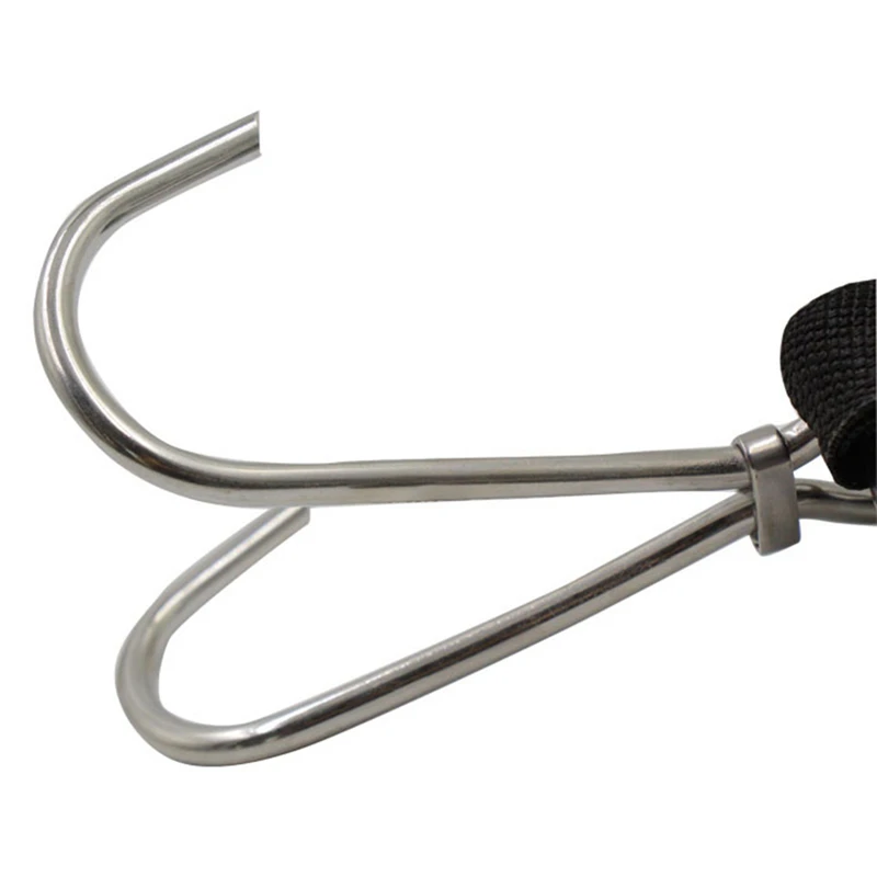 

Scuba Reef Stainless SteelHook Double Diving Reef Hook with Spiral Coil Lanyard Diving Safe Accessories
