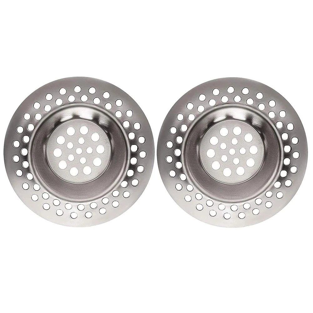 

2PCS Sink Strainer Stainless Steel Kitchen Bathroom Drain Stopper Protector Hair Catcher Sink Filter Stainless Steel Accessories